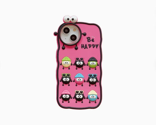 Soft TPU iPhone 11-15 Coal Ball Elf Phone Case Shockproof Pink